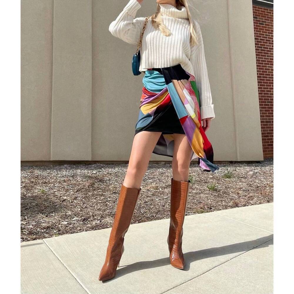 NEW LANDSCAPE body-sculpting draped jersey skirt in kiki